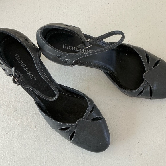 VINTAGE NEW BLACK HEELS 7 W - Picture 9 of 12